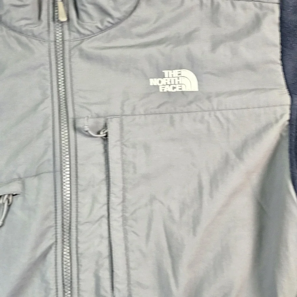 The North Face Jacket Mens XL Blue Gray Polartec Fleece Full Zip Windbreaker